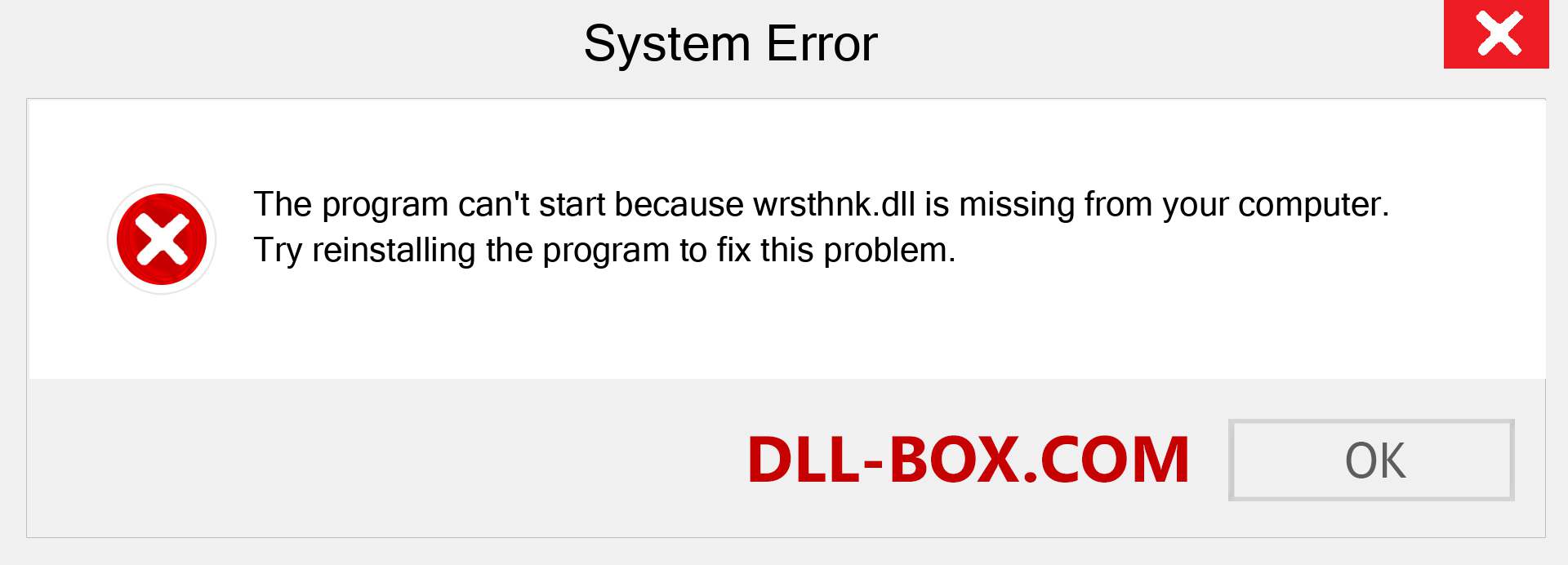  wrsthnk.dll file is missing?. Download for Windows 7, 8, 10 - Fix  wrsthnk dll Missing Error on Windows, photos, images