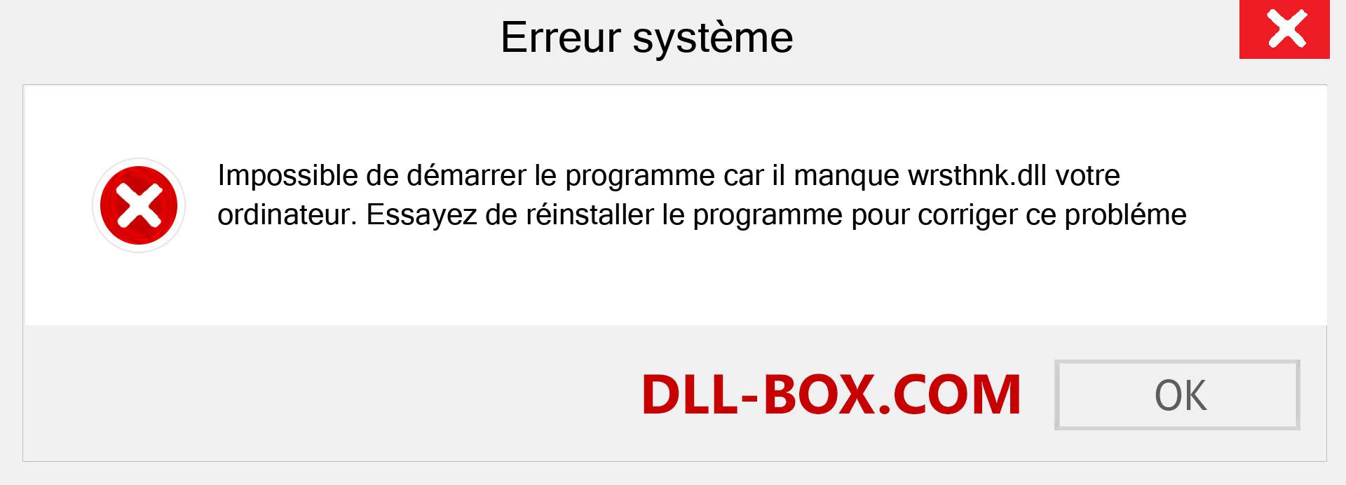 Le fichier wrsthnk.dll est manquant ?. Télécharger pour Windows 7, 8, 10 - Correction de l'erreur manquante wrsthnk dll sur Windows, photos, images